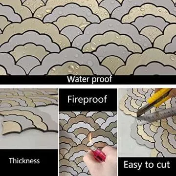 XUANINY Peel and Stick Metal Backsplash Tiles for Home