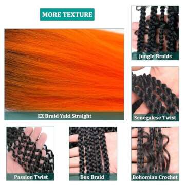 UPruyo Orange Ombre Braiding Hair - Pre Stretched Extensions