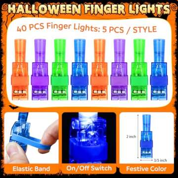 Halloween Party Favors, 40 Finger Lights for Kids Halloween Goodie Bag Fillers Basket Pinata Stuffer...