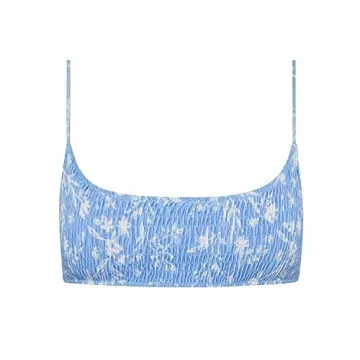 VOLAFA Women's Smocked Triangle Bikini Set Sky Blue Medium