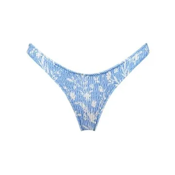VOLAFA Women's Smocked Triangle Bikini Set Sky Blue Medium