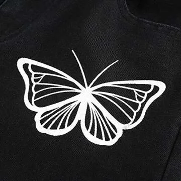 Baggy Jeans for Women Butterfly Print Wide Leg High Waist Denim Pants Fashion Funny Streetwear Jeans