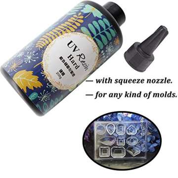 Epoxy UV Resin Clear Hard,ONGHSD UV Jewelry Resin Glue Sunlight Ultraviolet Curing Resin Crystal Liquid for DIY/Kids Craft Jewelry Making Supplies Mold Not Included (200g/7.05oz)