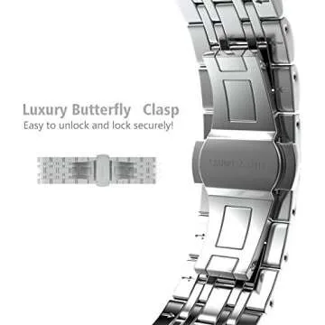 AmzAokay Compatible Apple Watch Bands 41mm 40mm 38mm 49mm 45mm 44mm 42mm, Stainless Steel iWatch Band Strap for Apple Watch Ultra2 Ultra Series 10 9 8 7 6 5 4 3 2 1 SE SE2, 38mm 40mm 41mm (Gold/Silver, 38mm/40mm/41mm/42mm(Series 10))