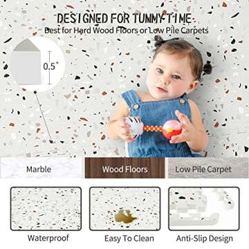 Yay Mats Stylish Extra Large Baby Play Mat. Soft, Thick, Non-Toxic Foam Covers 6 ft x 4 ft. Expandable Tiles with Edges Infants and Kids Playmat Tummy Time Mat
