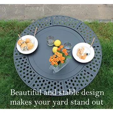 OutVue 36 Inch Fire Pit with BBQ Grills for Patio