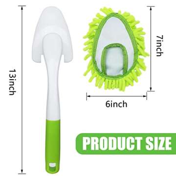 13 Inch Microfiber Feather Duster with 4 Washable Heads for Effortless Cleaning