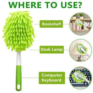 13 Inch Microfiber Feather Duster with 4 Washable Heads