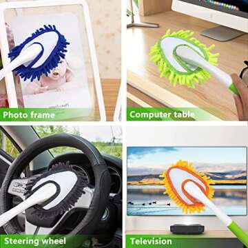 13 Inch Microfiber Feather Duster with 4 Washable Heads