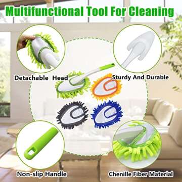 13 Inch Microfiber Feather Duster with 4 Washable Heads