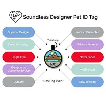 LYP Original Soundless Pet Id Tags | Custom Dog Tags Personalized for Pets | Durable Silicone Deep Engraved Dog Tag | No More Jingling | Blue Paw