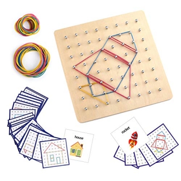 Thoth Montessori Wooden Geoboard for Creative Learning