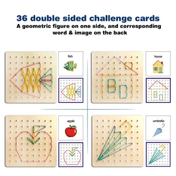 Thoth Montessori Wooden Geoboard for Creative Learning