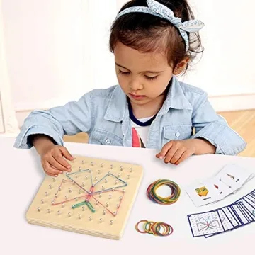 Thoth Montessori Wooden Geoboard for Creative Learning