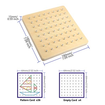 Thoth Montessori Wooden Geoboard for Creative Learning