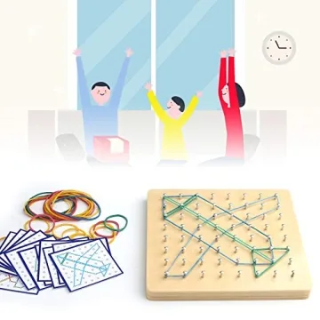 Thoth Montessori Wooden Geoboard for Creative Learning