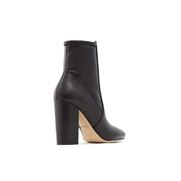 ALDO Women's Aurella Ankle Boot, Black Synthetic Smooth, 9