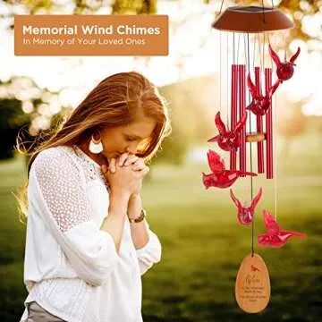 Enchanting Cardinal Bird Solar Wind Chimes for Home