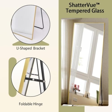 Stylish BEAUTYPEAK Gold Full Length Mirror for Every Home