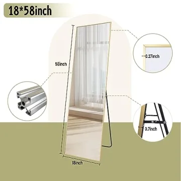 Stylish BEAUTYPEAK Gold Full Length Mirror for Every Home