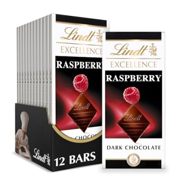 Lindt EXCELLENCE Raspberry Dark Chocolate Candy Bar, 12 Pack, 3.5 oz. Bar