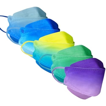 LUCIFER Multicolor Disposable Face Masks, 50Pcs 4 Layers Individual Packs Facial Safety Masks with A...