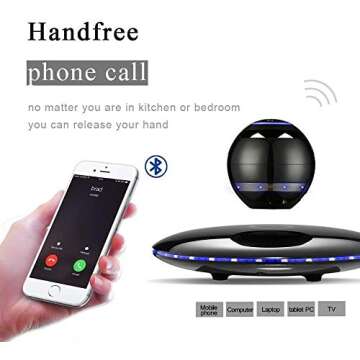 RUIXINDA Magnetic Levitating Speaker, Wireless Floating Bluetooth Speakers with Colorful Flashing Li...