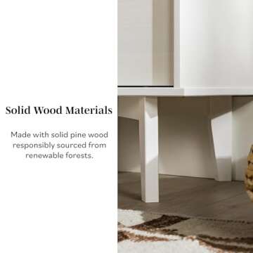 Walker Edison Furniture AZR2DSLNSWH Solid Wood 2-Drawer Groove Handle End Side Table Nightstand with Storage, 24" H, White