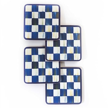 MacKenzie-Childs Royal Check Coasters Set of 4 - Stylish Decor