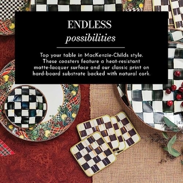 MacKenzie-Childs Royal Check Coasters Set of 4 - Stylish Decor