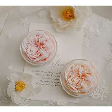 Rose Flower Shaped Scented Candle,Handmade Aroma Soy Wax Decorative Candle for Table Photo Prop Birt...