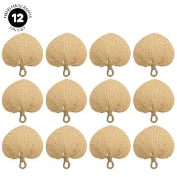 Koyal Natural Raffia Hand Fans - Stylish Wedding Favors