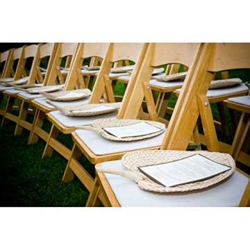 Koyal Natural Raffia Hand Fans - Stylish Wedding Favors
