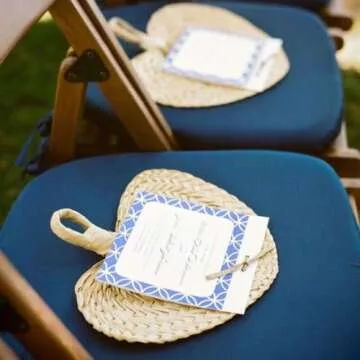 Koyal Natural Raffia Hand Fans - Stylish Wedding Favors