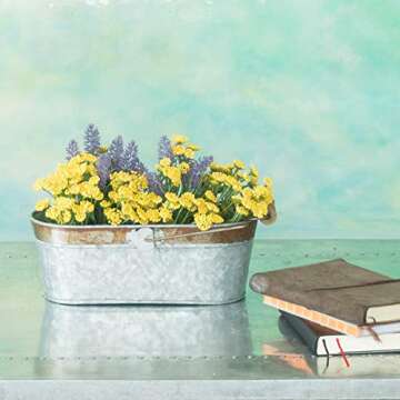 Stonebriar Rustic Metal Oval Bucket for Home Decor