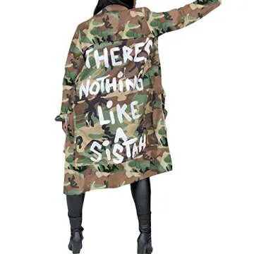 Women Casual Camo Blazer Jacket - Lightweight & Stylish Outerwear with Pockets