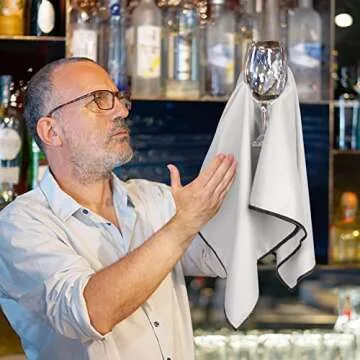 SINLAND Microfiber Glass Polishing Cloths Large Size Thick Lintless Drying Towels for Wine Glasses Stemware Dishes Stainless Appliances 20 Inch X 25 Inch Pack of 2 Grey