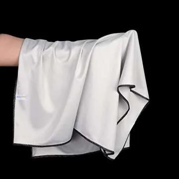 SINLAND Microfiber Glass Polishing Cloths Large Size Thick Lintless Drying Towels for Wine Glasses Stemware Dishes Stainless Appliances 20 Inch X 25 Inch Pack of 2 Grey