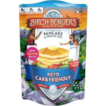 Keto Pancake & Waffle Mix by Birch Benders, High Protein, Gluten-free, Made with Almond, Just Add Wa...