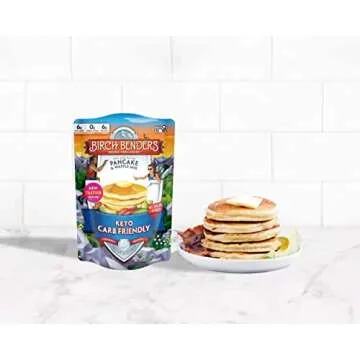 Keto Pancake & Waffle Mix by Birch Benders, High Protein, Gluten-free, Made with Almond, Just Add Water, 10 oz (Pack of 3)