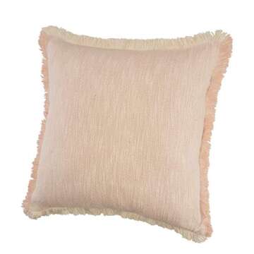 LR Home Aspen Polyfill Throw Pillow in Light Pink/Cream
