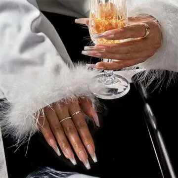 High-Quality BTArtboxnails Coffin French Tip Press-Ons