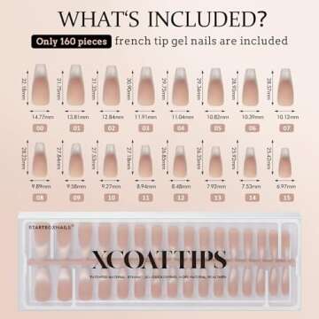 BTArtboxnails XCOATTIPS Press on Nails - Cat Eye Christmas Press on Nails, French Tip Nails Long Coffin Nail Tips, Soft Gel Nails False Nail, Soak Off Acrylic Fake Nails Extensions
