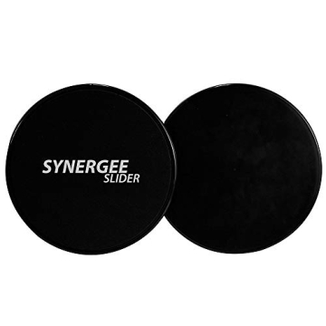 Synergee Jet Black Core Sliders. Dual Sided Use on Carpet or Hardwood Floors. Abdominal Exercise Equ...