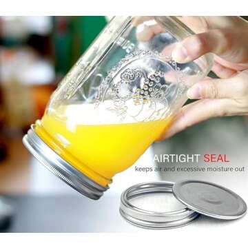 Wide Mouth Mason Jars 32 oz - 12 Pack Large Glass Mason Jars with Airtight Lids and Bands, 1 Quart Mason Jars for Pickling, Canning, Fermenting and Food Storage, Microwave & Dishwasher Safe