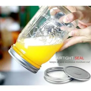 Wide Mouth Mason Jars 32 oz - 12 Pack Large Glass Mason Jars with Airtight Lids and Bands, 1 Quart Mason Jars for Pickling, Canning, Fermenting and Food Storage, Microwave & Dishwasher Safe