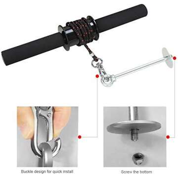 PELLOR Forearm Exerciser, Fitness Wrist Exerciser& Forearm Roller, Arm Strength Trainer Fitness Equipment Forearm Roller Weight with Anti-Slip Handle Forearm Strengthener