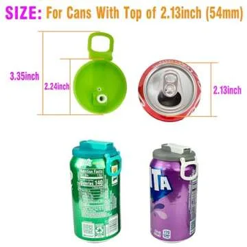 Soda Can Lids with Straw Set - Reusable, Leak-Proof
