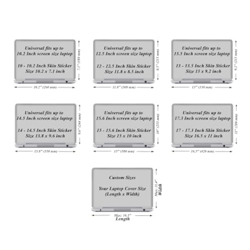 Personalized Laptop Skin Sticker Cover with Wrist Pad