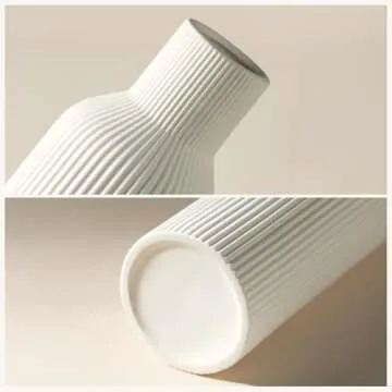 TrendEcoHome White Ceramic Vases Set of 3,Farmhouse Decor, Home Decor, Pampas Grass Vases for Kitchen, Bedroom, Office, Living Room, Bathroom, Wedding, Entryway, Table Centerpieces, Gifts Women Mom